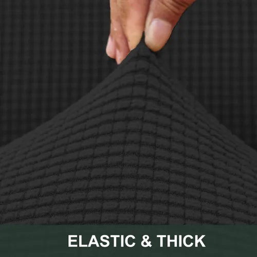 Vista 6 de Paquete de 4 fundas protectoras para sillas de comedor, tela elástica de elastano, lavables a máquina, fundas de asiento extraíbles para el hogar