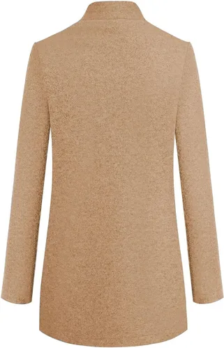 Vista 4 de Omoone Chaqueta básica de cuello alto para mujer, chaqueta ajustada con solapa con muescas