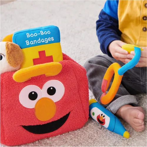 Vista 3 de GUND Sesame Street - Juego de chequeo oficial de Furry Friends Forever Elmo & Tango, juego sensorial de felpa prémium para edades de 1 año