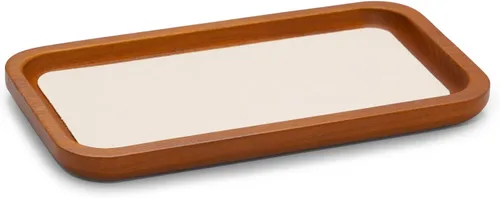 Vista 10 de Oirlv - Bandeja de exhibición de joyas de madera maciza, organizador Blanco crema