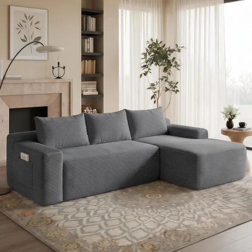 Vista 24 de THSUPER Sofás seccionales sin hueso de pana de 134 pulgadas en forma de U de gran tamaño para sala de estar con diván doble, cómodo sofá de asiento
