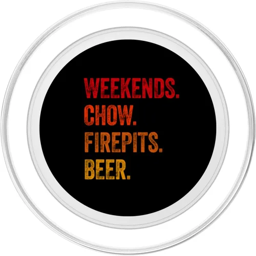 Vista 2 de Weekends Chow Firepits Beer Funny Dog PopSockets MagSafe PopGrip for iPhone