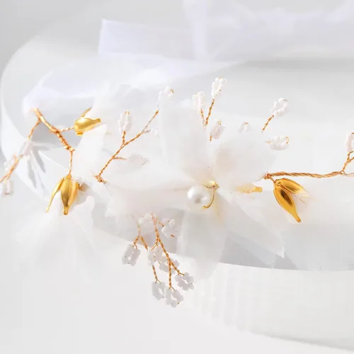 Vista 9 de Tocado de elfo de novia de flores, accesorios para el cabello, diadema de hadas, joyería para mujer