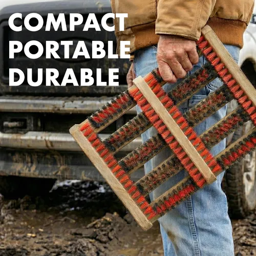 Vista 4 de JobSite Boot Scraper - Outdoor Boot Brush Scrubber Brush - Compact, Portable Shoe Cleaner for Home, RVs, Trucks, Kids - Timber Edition
