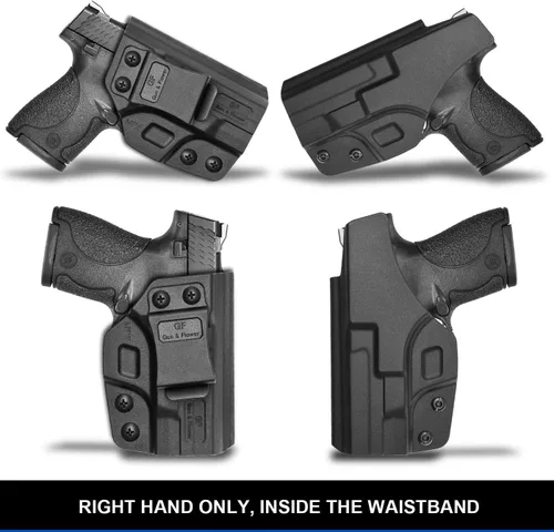 Vista 5 de GUN & FLOWER Funda de pistola IWB para transporte oculto, compatible con S&W M&P Shield Plus/Shield/Shield M2.0 9mm/.40 con cañón de 3.1''.