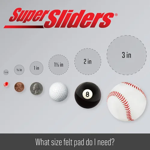 Vista 6 de Super Sliders Almohadillas de fieltro autoadhesivas para muebles y parachoques de gabinetes, protegen superficies de madera dura, azulejos