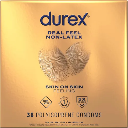 Vista 10 de Preservativos Durex sin látex para el sexo, condones lubricados sin látex Durex Avanti Bare Real Feel para hombres con sensación natural de piel