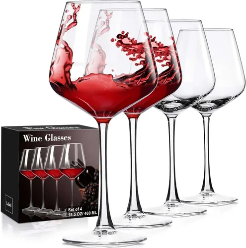 Vista 10 de PARACITY Juego de 2 copas de vino, tallo largo de 10 onzas para vino tinto