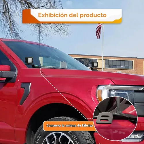 Vista 3 de WeiSen Soportes de luces auxiliares compatibles con F150 Raptor 3rd 2021-2024 Soporte de montaje de luz de bisagra de capó