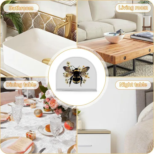 Vista 8 de Servilletero de abeja para mesa, dispensadores de servilletas de tejido acrílico, servilleteros de cóctel para cocina, mesa de comedor, bar