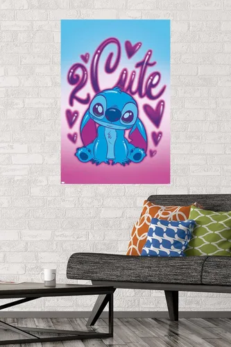 Vista 2 de Disney Lilo and Stitch - Póster de pared, 2 bonitos pósteres de pared, 34 pulgadas de largo x 22.4 pulgadas de ancho, versión sin marco