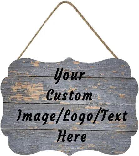 Vista 36 de Letrero de bienvenida de madera personalizado para puerta delantera, letrero personalizado para el hogar, decoración de puerta con imagen/texto COL-7