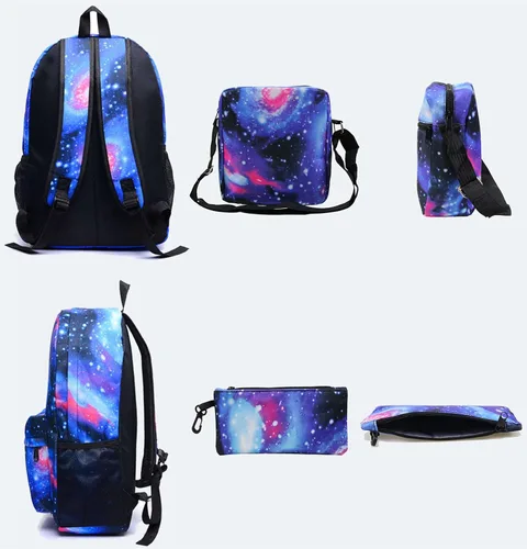 Vista 3 de SAZAO Mochila unisex para niños, diseño gráfico Cristiano Ronaldo, mochila ligera de viaje, mochila escolar, bolsa de hombro, estuche para lápices