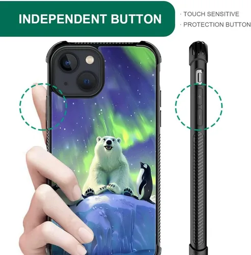 Vista 469 de Funda compatible con iPhone 15, diseño de elefantes africanos, diseño increíble a prueba de golpes, antiarañazos, carcasa trasera de policarbonato