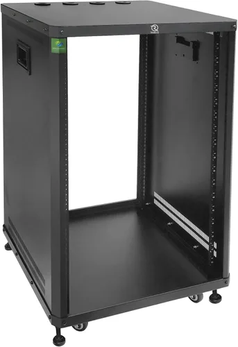 Vista 10 de RIVECO POMU - Estante estéreo y de estudio de 6U con ruedas giratorias, gabinete de red rodante, estante de audio de marco abierto para grabación