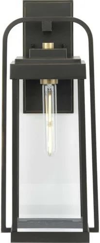Vista 7 de Progress Lighting Walcott Collection - Farol de pared de transición para exteriores, 1 luz, cristal transparente, bronce antiguo