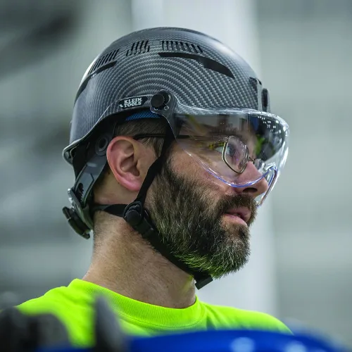 Vista 10 de Klein Tools Safety Helmet, Vented Class C Safety Hard Hat, Removable Chin Strap, Adjustable Vents