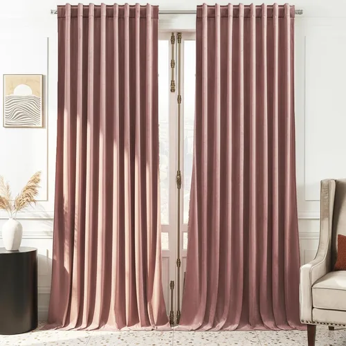 Vista 33 de Timeper Cortinas opacas de terciopelo negro de 42 pulgadas de ancho x 84 pulgadas de largo, cortinas opacas para dormitorio, sala de estar, cortinas