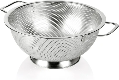 Vista 9 de Gulex Colador de acero inoxidable de 3 cuartos, colador para alimentos de cocina, apto para lavavajillas