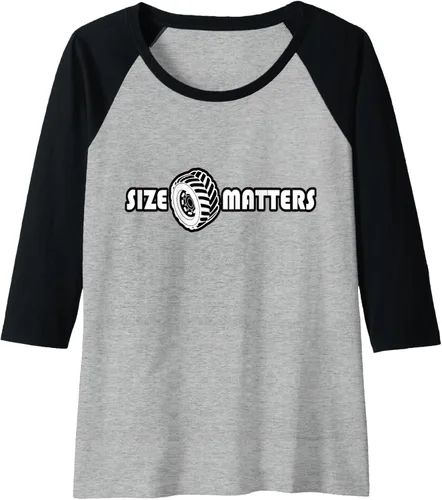 Vista 10 de Size Matters Shirt Tire Car Guy shirt Off Road Raglan Baseball Tee