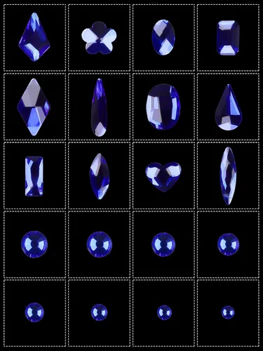 Vista 2 de Juego de 3100 diamantes de imitación para uñas, color azul EBANKU Azul-B