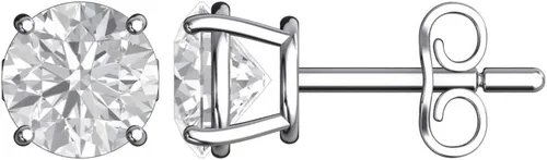 Vista 2 de Belinda Jewelz Aretes de piedra natal de regalo para mujer, aretes redondos de plata con circonita cúbica 925, clásicos, finos de 0.197in, gemas