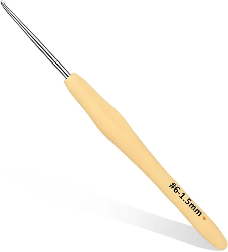 Vista 11 de SHWAKK Gancho de ganchillo pequeño, gancho ergonómico de encaje de 0.020 in, agujas de ganchillo pequeñas para manos artríticas, agujas de tejer