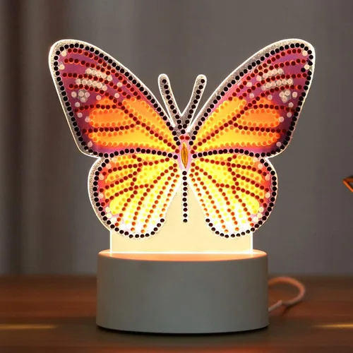 Vista 2 de Lámpara LED de pintura de diamante, cuentas especiales con forma de diamante, diseño de pintura de diamante, luz nocturna LED, kit de mosaico