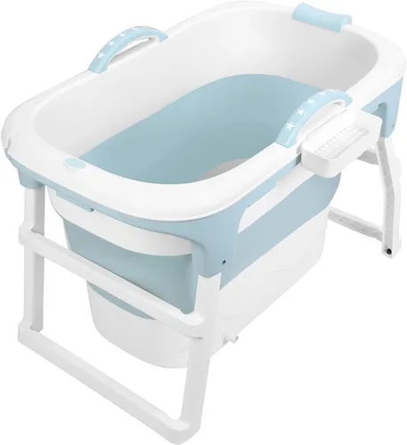Vista 5 de Foldable Bathtub, Installation-free Folding Bathtub for Adults, 40.6 Inch Blue