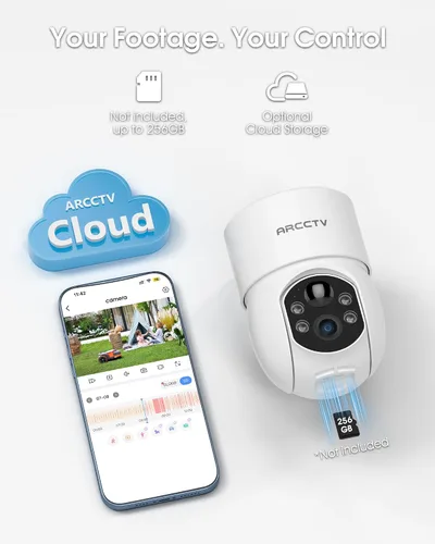 Vista 8 de ARCCTV Cámara de seguridad inalámbrica para exteriores, 4MP Full HD 360°
