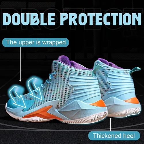 Vista 3 de CJSPORX Men Women Basketball Shoes Breathable Non Slip Outdoor Fashion Sneakers