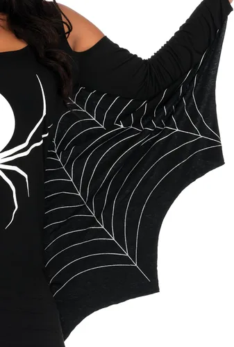 Vista 3 de Leg Avenue Vestido casual de manga larga de Halloween para mujer, Negro