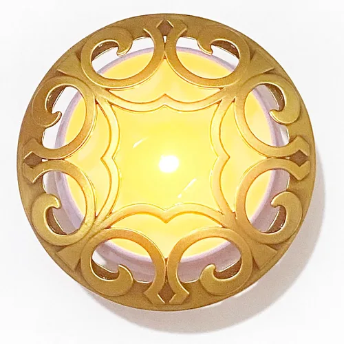 Vista 9 de Golden Bauhinia - Cubierta perfumada para velas, frascos adornados, tapas de sombras, fundas para evitar el tacto, soporte para derretirse