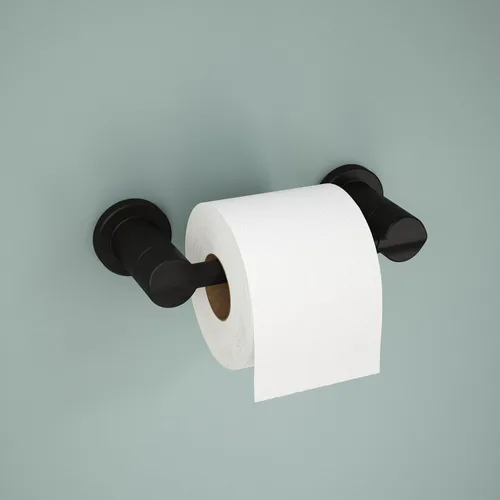 Vista 2 de Delta Nicoli (1-Paquete) Soporte de Papel Higiénico Negro Mate Soporte de Rollo de Paño para Organización y Almacenamiento en el Baño Soporte