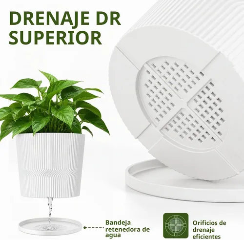 Vista 3 de 2 macetas para interiores, macetas pequeñas de 4.8 pulgadas + 5.5 pulgadas Beige