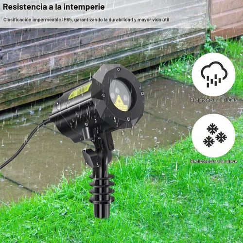 Vista 7 de Poeland Proyector Láser de Luces de Navidad con Control Remoto y Bloqueo de Seguridad, Luces de Jardín de Halloween para Interiores, Exteriores