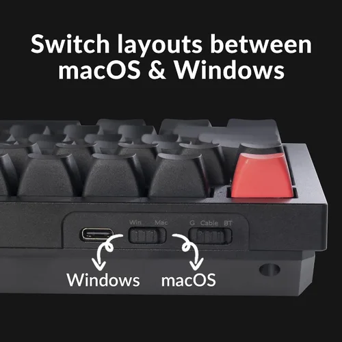Vista 7 de Keychron Q6 Max QMKLAUNCHER Teclado mecánico personalizado con cable inalámbrico Bluetooth2.4 GHzUSB-C, perilla programable de tamaño completo
