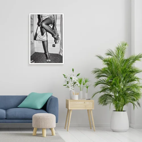 Vista 5 de KFDJIG Póster femenino de moda vintage, fotografía feminista en blanco y negro, arte de pared, retro, hermoso, elegante, mujer, impresiones