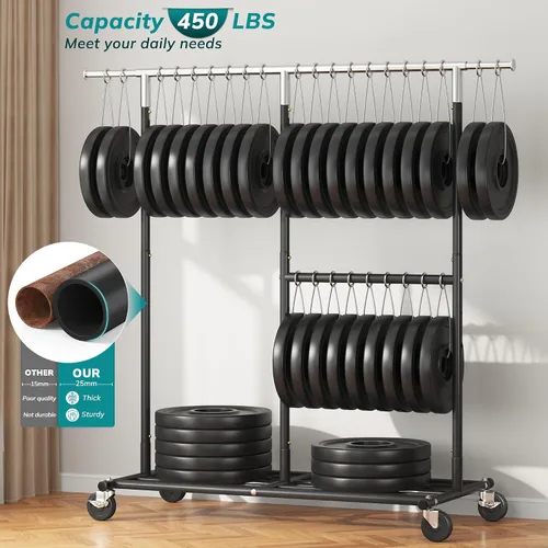 Vista 7 de Raybee Perchero para Ropa Resistente 200+LBS, Percheros para Colgar Ropa, Perchero de Metal con Ruedas, Perchero Comercial para Prendas Rodante Negro