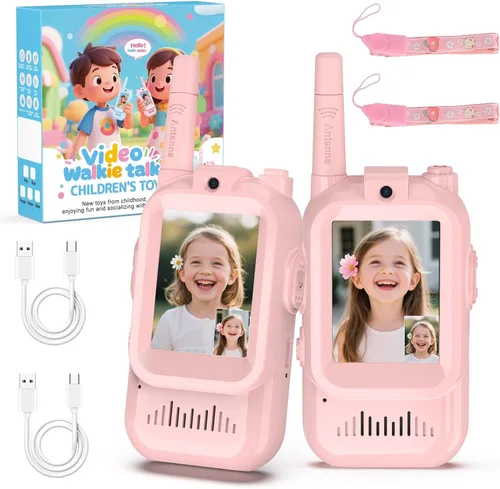 Vista 10 de Walkie Talkies de video para niños de BlueFire – Radios de juguete con pantalla y efectos de voz, emparejamiento uno a uno, largo alcance – Regalos
