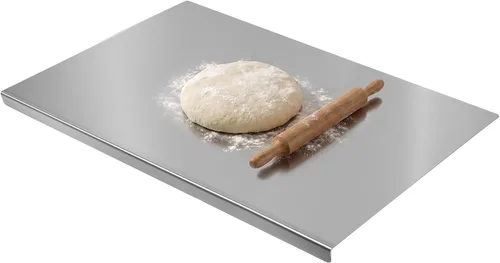 Vista 11 de Tabla de cortar de acero inoxidable para cocina, tabla de cortar de metal con mostrador de labios, apta para lavavajillas, tabla de cortar