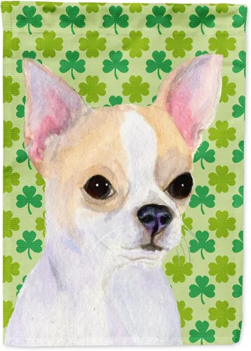 Vista 226 de Caroline's Treasures SS4442GF Affenpinscher Bandera de jardín con retrato de trébol del día de San Patricio para buzón, bandera decorativa
