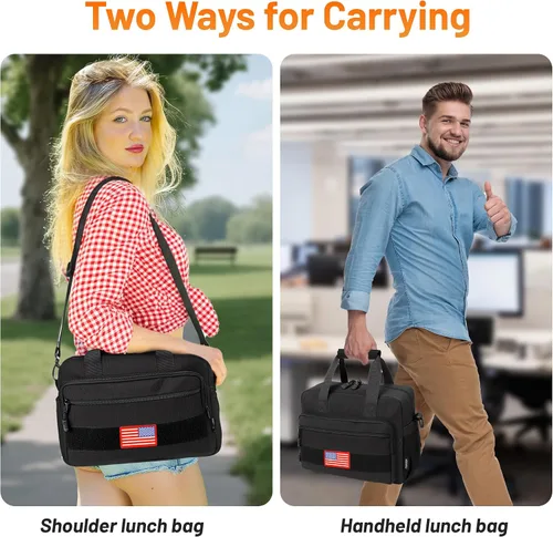Vista 2 de Lonchera térmica y lonchera para hombres y mujeres, suave para adultos, reutilizable, portátil, enfriadores tácticos para el trabajo, picnic