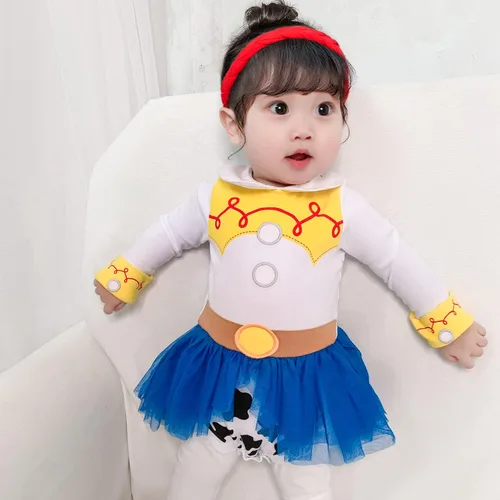 Vista 3 de Dressy Daisy Mameluco de princesa para bebé niña, disfraz para Halloween y cumpleaños con diadema