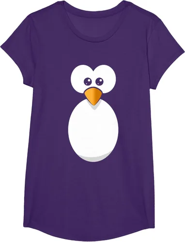 Vista 58 de Camiseta divertida con diseño de cara de pingüino o disfraz fácil, color negro, talla S
