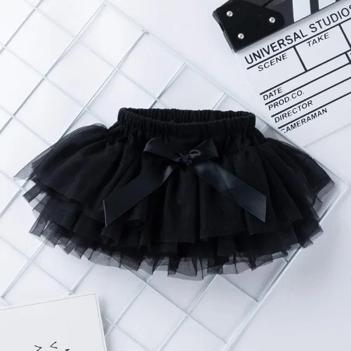 Vista 2 de Anbaby Falda tutú suave para bebés y niñas pequeñas con volantes
