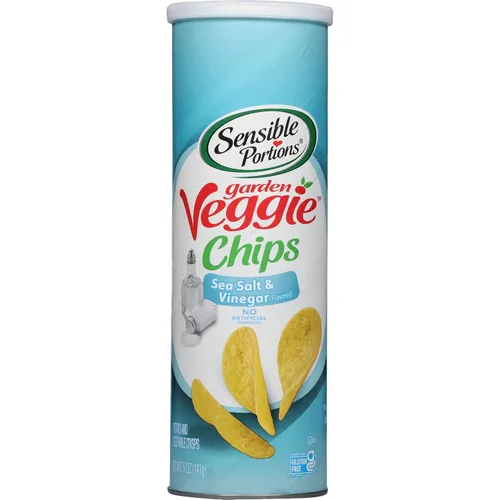 Vista 4 de Sensible Portions Chips de verduras apiladas para jardín, sal marina, 5 onzas