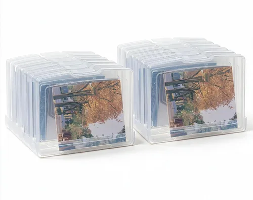 Vista 8 de novelinks 6 cajas de almacenamiento de fotos de plástico de 4 x 6 pulgadas Transparente