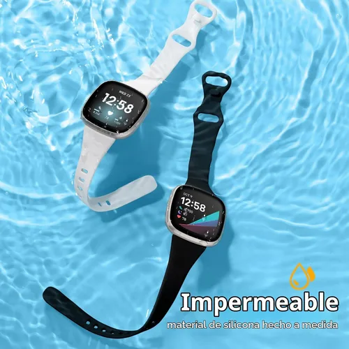Vista 8 de Getino Compatible con Fitbit Versa 3/Versa 4 Bandas/Sense/Sense 2 Bandas para Mujer y Hombre, Accesorios de Banda Deportiva Fina y Duradera, Pequeña