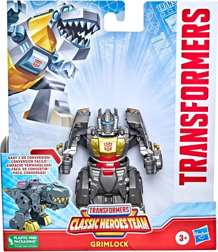 Vista 3 de Transformers Classic Heroes Team Grimlock - Juguete de conversión de 4.5 pulgadas, figura de acción para niños a partir de 3 años
